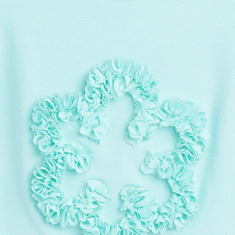 Girls Medium Light Blue Embellished Short Sleeve T-Shirt image number 3